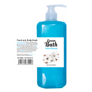 Epsom Body Wash with Cotton Blossom Scent  [ 1L-COTTON ]